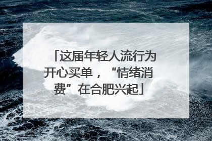 这届年轻人流行为开心买单，“情绪消费”在合肥兴起