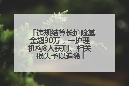 违规结算长护险基金超90万，一护理机构8人获刑、相关损失予以追缴