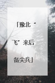 豫北“飞”来后备尖兵