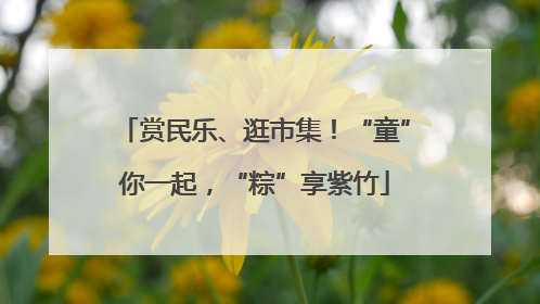 赏民乐、逛市集！“童”你一起，“粽”享紫竹