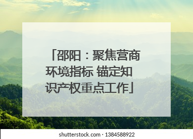 邵阳：聚焦营商环境指标 锚定知识产权重点工作