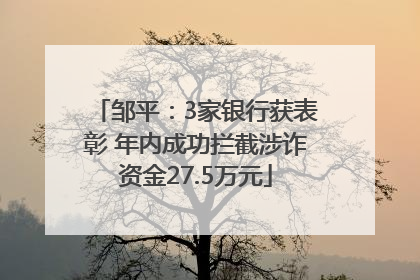 邹平：3家银行获表彰 年内成功拦截涉诈资金27.5万元