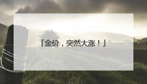 金价，突然大涨！