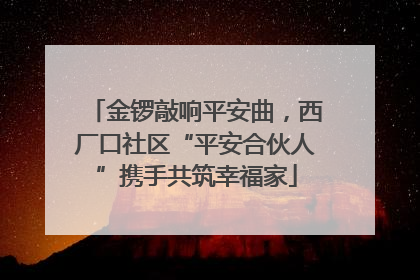 金锣敲响平安曲，西厂口社区“平安合伙人”携手共筑幸福家