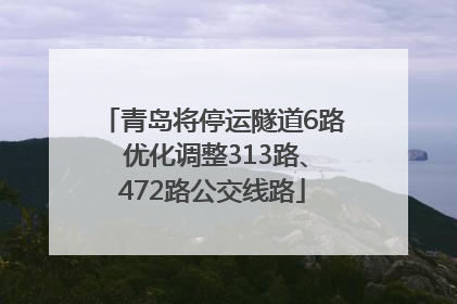 青岛将停运隧道6路 优化调整313路、472路公交线路