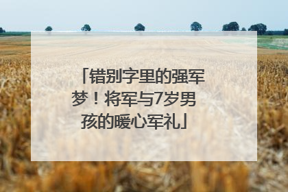 错别字里的强军梦！将军与7岁男孩的暖心军礼