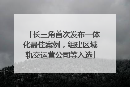 长三角首次发布一体化最佳案例，组建区域轨交运营公司等入选
