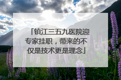 镇江三五九医院迎专家挂职，带来的不仅是技术更是理念