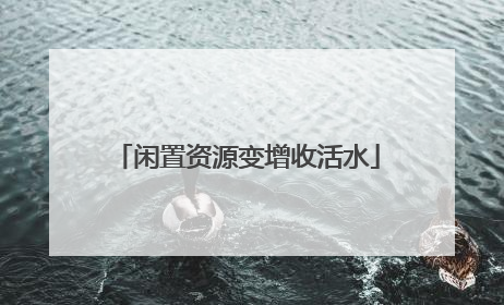 闲置资源变增收活水