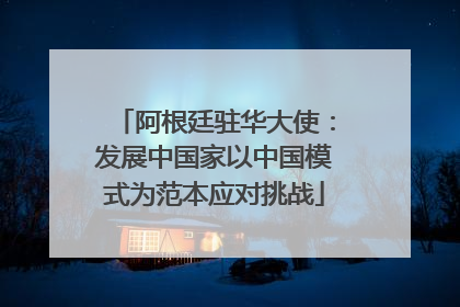 阿根廷驻华大使：发展中国家以中国模式为范本应对挑战