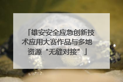 雄安安全应急创新技术应用大赛作品与多地资源“无缝对接”