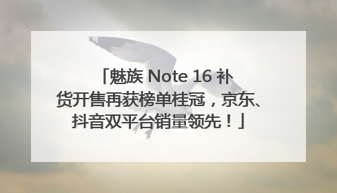 魅族 Note 16 补货开售再获榜单桂冠，京东、抖音双平台销量领先！