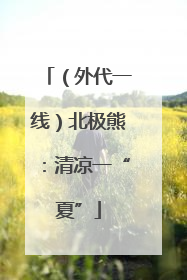 （外代一线）北极熊：清凉一“夏”