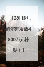 28日起，哈尔滨发放4800万元补贴！