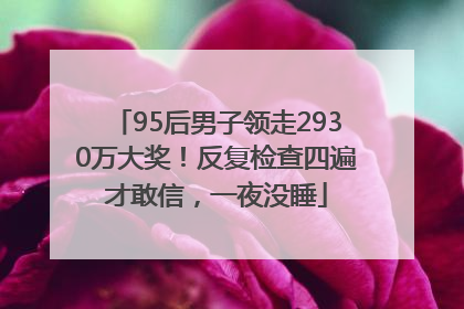 95后男子领走2930万大奖！反复检查四遍才敢信，一夜没睡