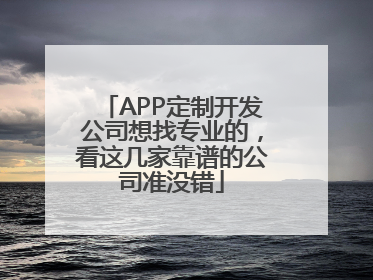 APP定制开发公司想找专业的，看这几家靠谱的公司准没错
