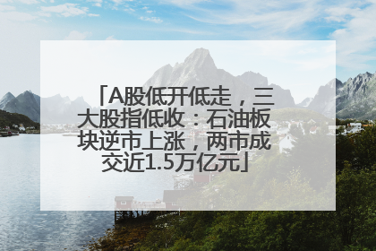 A股低开低走，三大股指低收：石油板块逆市上涨，两市成交近1.5万亿元