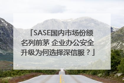SASE国内市场份额名列前茅 企业办公安全升级为何选择深信服？